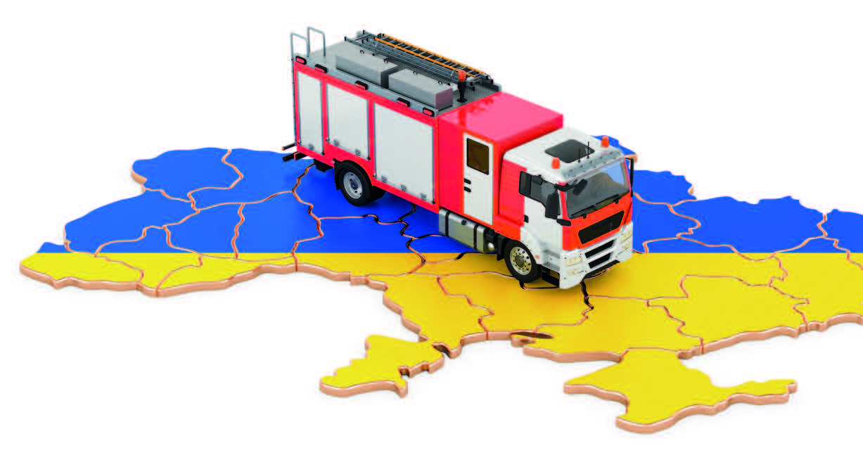 Brandweerwagen en Oekraïene
